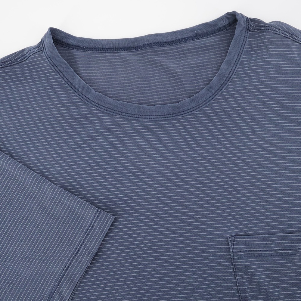 Vuori Micro Stripe Pocket Tee Blue Short Sleeve Mens XL T-Shirt